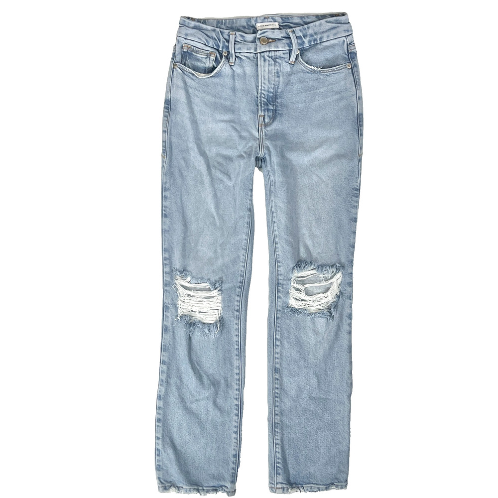 Good American Good Legs Straight Jeans 4 27 Distressed High Rise 90s Y2K Grunge